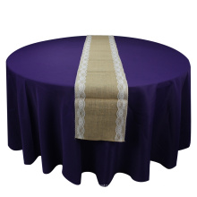 Burlap Woven Flowing Lace Broidered Imprimé Table de table de table de table Tissu